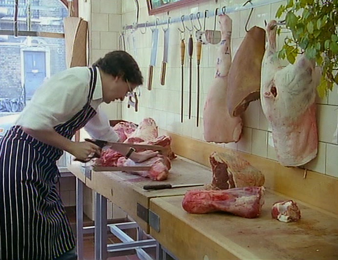 (JOHN) PEOPLE ARE SURPRISED
 THAT I ENDED UP IN A BUTCHER'S,
 