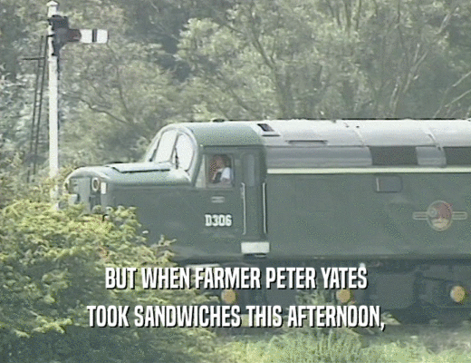 BUT WHEN FARMER PETER YATES
 TOOK SANDWICHES THIS AFTERNOON,
 