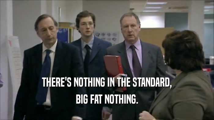 THERE'S NOTHING IN THE STANDARD, BIG FAT NOTHING. 