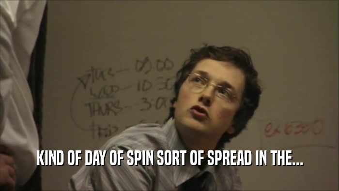 KIND OF DAY OF SPIN SORT OF SPREAD IN THE...  