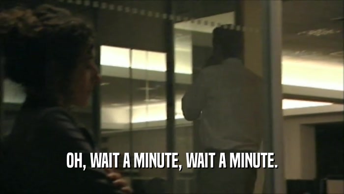 OH, WAIT A MINUTE, WAIT A MINUTE.  
