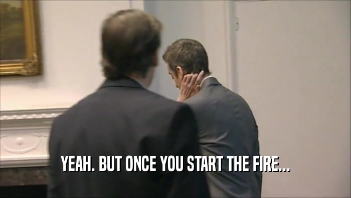 YEAH. BUT ONCE YOU START THE FIRE...  