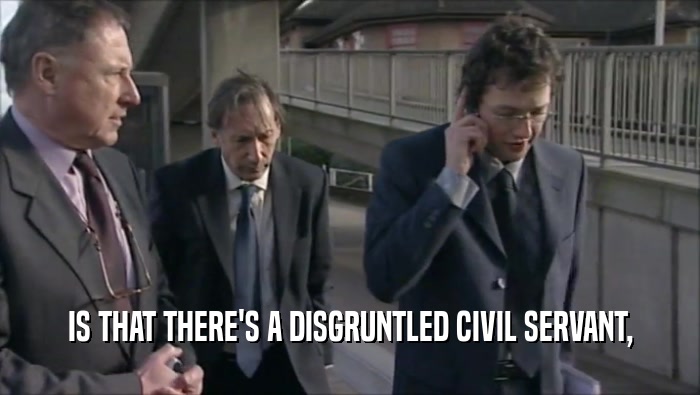 IS THAT THERE'S A DISGRUNTLED CIVIL SERVANT,
  