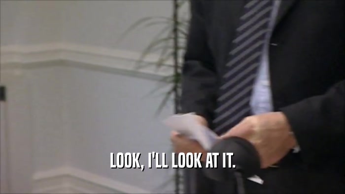 LOOK, I'LL LOOK AT IT.  