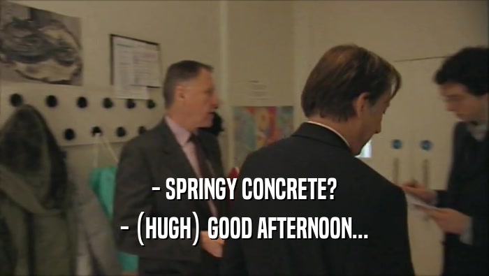 - SPRINGY CONCRETE? - (HUGH) GOOD AFTERNOON... 