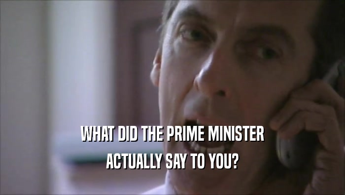 WHAT DID THE PRIME MINISTER ACTUALLY SAY TO YOU? 