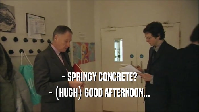 - SPRINGY CONCRETE? - (HUGH) GOOD AFTERNOON... 