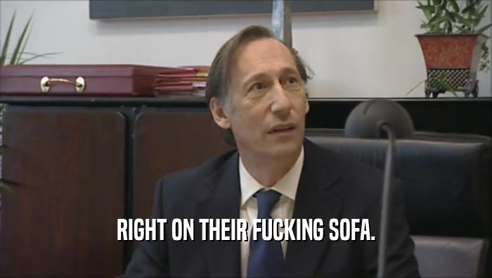 RIGHT ON THEIR FUCKING SOFA.  
