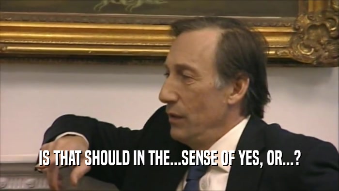 IS THAT SHOULD IN THE...SENSE OF YES, OR...?  