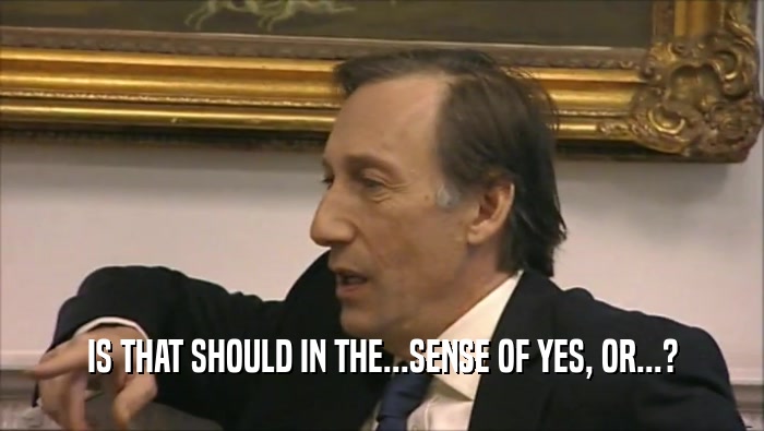 IS THAT SHOULD IN THE...SENSE OF YES, OR...?  
