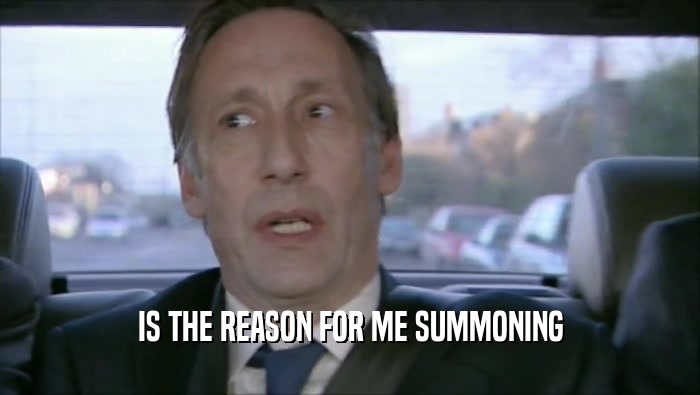 IS THE REASON FOR ME SUMMONING  