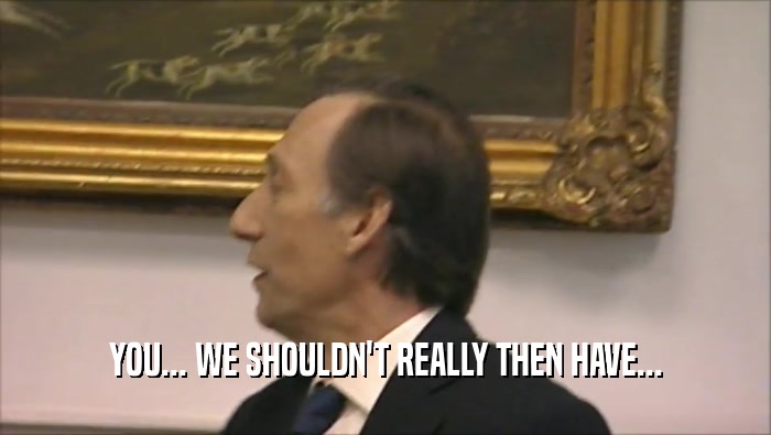 YOU... WE SHOULDN'T REALLY THEN HAVE...  