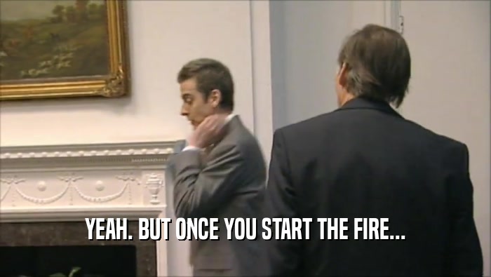 YEAH. BUT ONCE YOU START THE FIRE...  