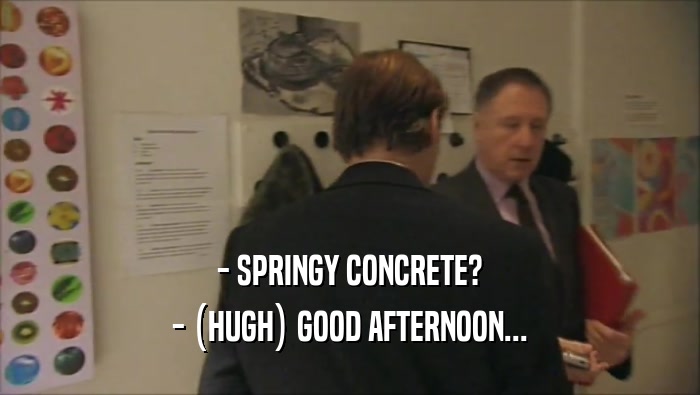 - SPRINGY CONCRETE? - (HUGH) GOOD AFTERNOON... 