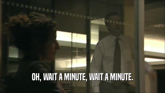 OH, WAIT A MINUTE, WAIT A MINUTE.  