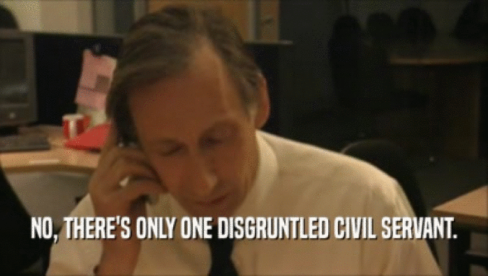 NO, THERE'S ONLY ONE DISGRUNTLED CIVIL SERVANT.  