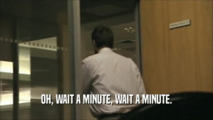OH, WAIT A MINUTE, WAIT A MINUTE.  