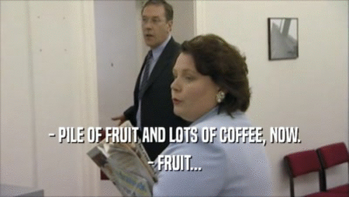 - PILE OF FRUIT AND LOTS OF COFFEE, NOW. - FRUIT... 