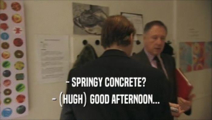 - SPRINGY CONCRETE? - (HUGH) GOOD AFTERNOON... 
