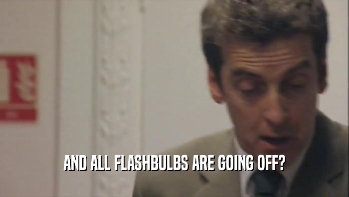 AND ALL FLASHBULBS ARE GOING OFF?  