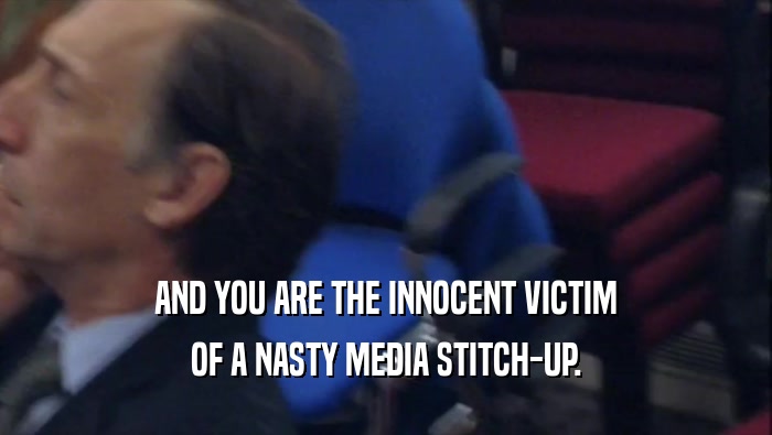 AND YOU ARE THE INNOCENT VICTIM OF A NASTY MEDIA STITCH-UP. 