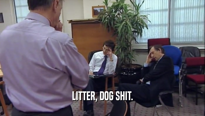 LITTER, DOG SHIT.  
