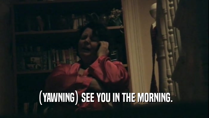 (YAWNING) SEE YOU IN THE MORNING.  