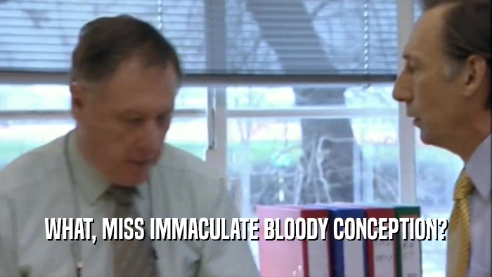 WHAT, MISS IMMACULATE BLOODY CONCEPTION?  
