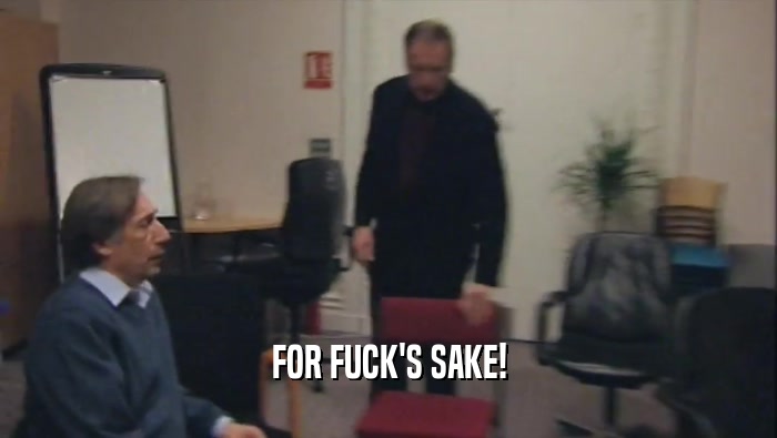 FOR FUCK'S SAKE!  