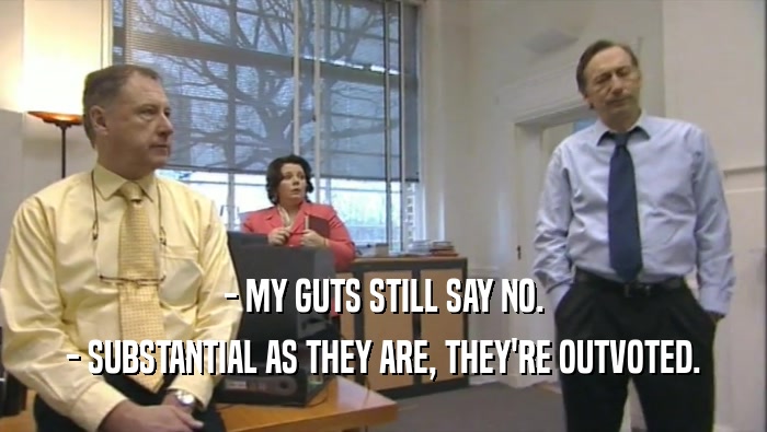 - MY GUTS STILL SAY NO. - SUBSTANTIAL AS THEY ARE, THEY'RE OUTVOTED. 