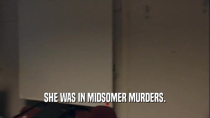 SHE WAS IN MIDSOMER MURDERS.
  
