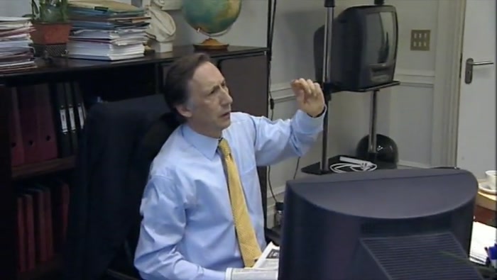 SIT DOWN AT THE TV WITH ME. YOU'RE GONNA WATCH THAT ZEITGEIST TAPE NOW. 