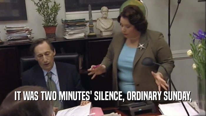 IT WAS TWO MINUTES' SILENCE, ORDINARY SUNDAY,  
