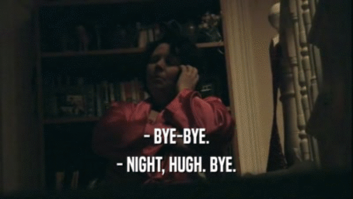 - BYE-BYE. - NIGHT, HUGH. BYE. 