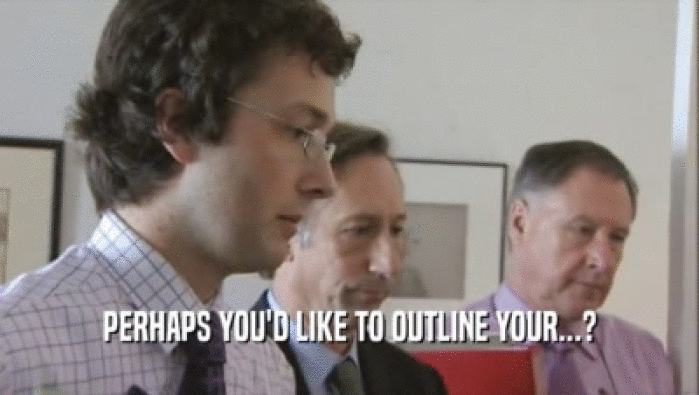 PERHAPS YOU'D LIKE TO OUTLINE YOUR...?  