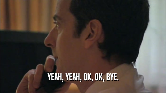 YEAH, YEAH, OK, OK, BYE.  