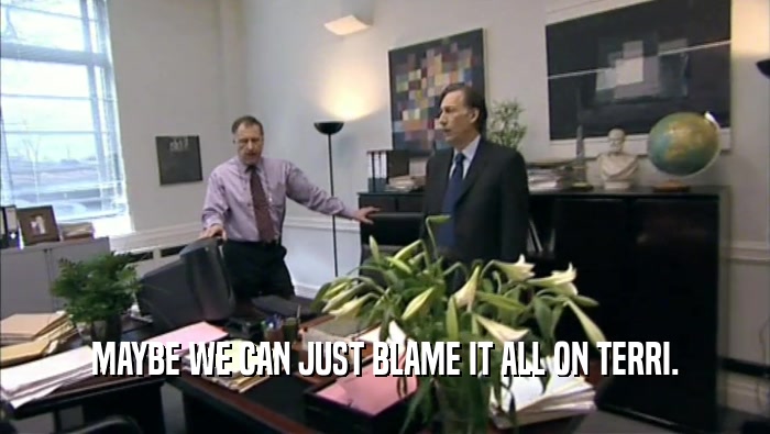MAYBE WE CAN JUST BLAME IT ALL ON TERRI.  
