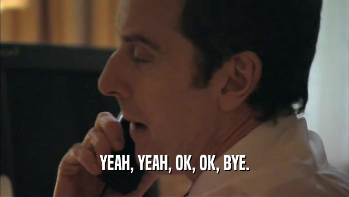 YEAH, YEAH, OK, OK, BYE.  