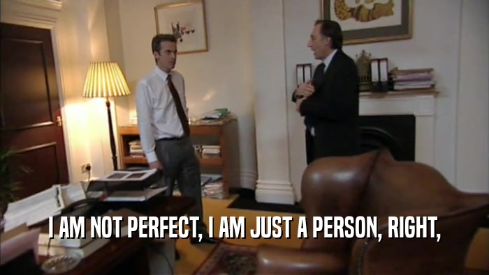 I AM NOT PERFECT, I AM JUST A PERSON, RIGHT,  