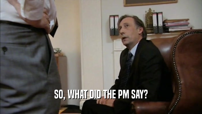 SO, WHAT DID THE PM SAY?  