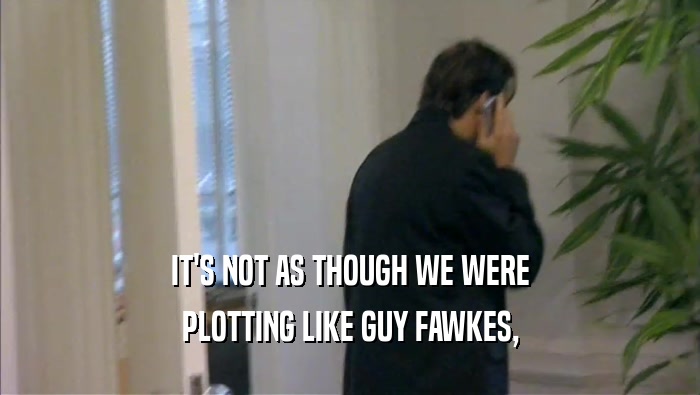 IT'S NOT AS THOUGH WE WERE PLOTTING LIKE GUY FAWKES, 