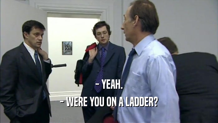 - YEAH.
 - WERE YOU ON A LADDER?
 