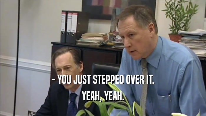 - YOU JUST STEPPED OVER IT. YEAH, YEAH. 