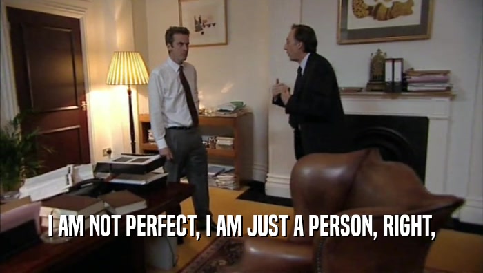 I AM NOT PERFECT, I AM JUST A PERSON, RIGHT,  