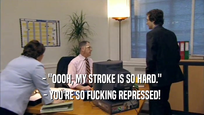 - ''OOOH, MY STROKE IS SO HARD.'' - YOU'RE SO FUCKING REPRESSED! 