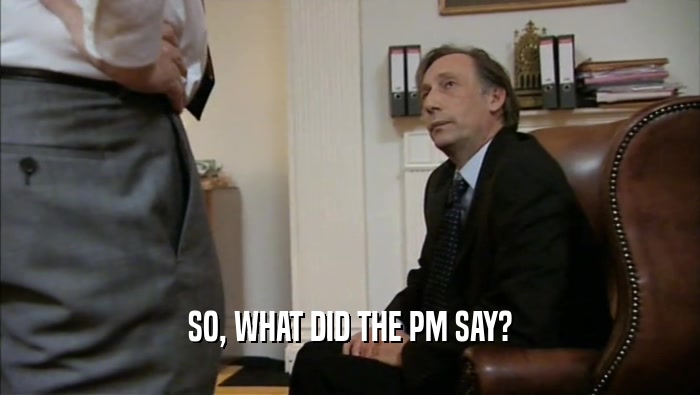 SO, WHAT DID THE PM SAY?  