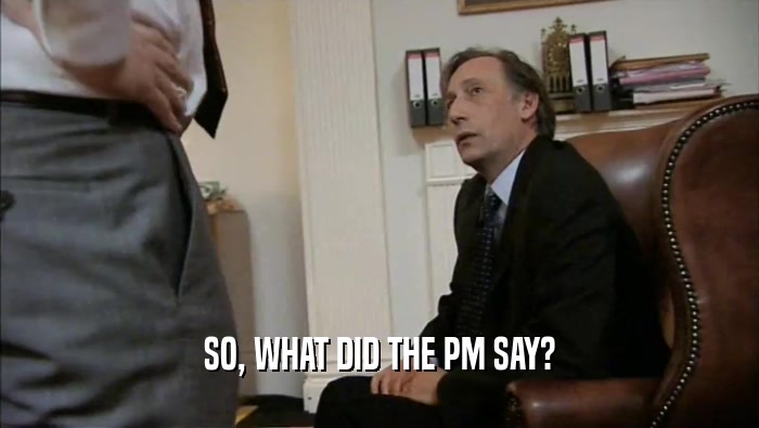 SO, WHAT DID THE PM SAY?  