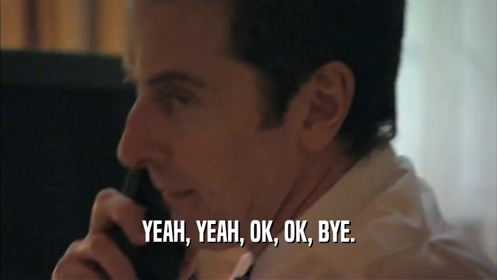 YEAH, YEAH, OK, OK, BYE.  