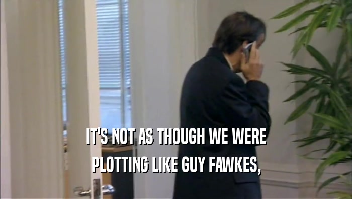 IT'S NOT AS THOUGH WE WERE PLOTTING LIKE GUY FAWKES, 