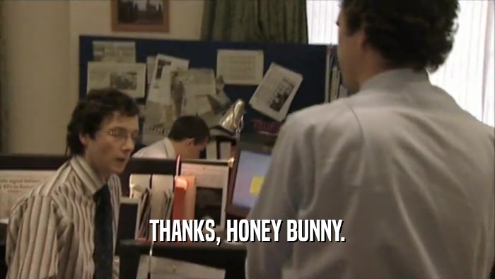 THANKS, HONEY BUNNY.  
